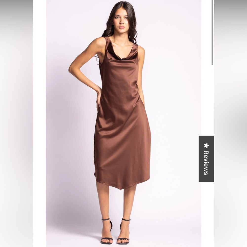 PINK MARTINI Late Collection Aurora Satin Brown Dress Women’s Size XL BRAND NEW